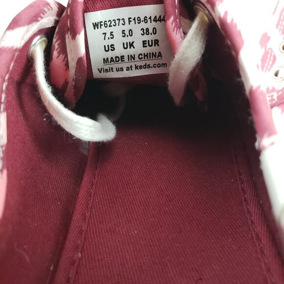 Keds x Kate Spade Kickstart Sneaker Womens 7.5 Pink Satin Leopard Print Shoe - Picture 15 of 15